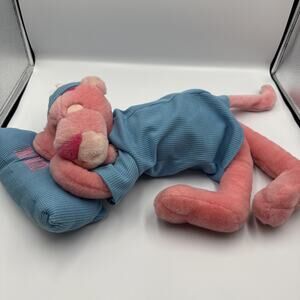 Vintage 2000 Pink Panther Plush with Blue Waffle Knit Sweater 23” United Artists